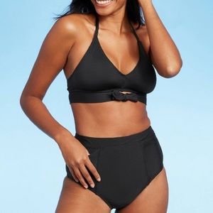 High Waist Bikini Bottom with Pocket